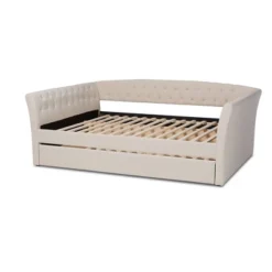 Delora Upholstered Daybed With Trundle Beige - Baxton Studio -Baxton Studio GUEST 004c6fe5 bf52 4dad 98f1 572bdf62cf24