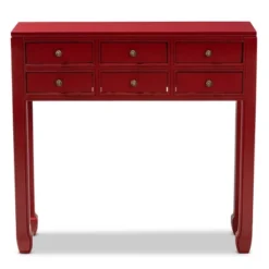 Pomme Accent 6 Drawer Console Table Red - Baxton Studio -Baxton Studio GUEST 0051d4b1 f737 498c 981d b54e90cd0a61