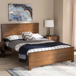 Catalina Modern Classic Mission Style Finished Wood Platform Bed - Baxton Studio -Baxton Studio GUEST 00f3eb95 1918 4539 92c9 ce895f4cead5