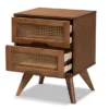Barrett Wood And Synthetic Rattan 2 Drawer Nightstand Walnut Brown - Baxton Studio -Baxton Studio GUEST 012584a5 8dff 4f84 a0e1 b243e4e4f0af