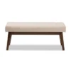 Elia Mid Century Modern Walnut Wood Fabric Button Tufted Bench - Baxton Studio -Baxton Studio GUEST 0162ca81 1643 4008 9dde 1852682a82be