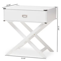 Curtice 1 Drawer Wooden Nightstand White - Baxton Studio -Baxton Studio GUEST 01e5f790 da4d 4799 b980 186f15ffff42
