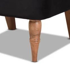 Harmon Velvet Fabric Upholstered And Wood Accent Chair Black/Walnut Brown - Baxton Studio -Baxton Studio GUEST 0248b2fb c399 4899 b325 f6d3fe59e3c7