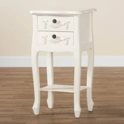 Eliya Wood 2 Drawer Nightstand White - Baxton Studio -Baxton Studio GUEST 024c8d5d ff09 439c b46a 4b1524c8a494