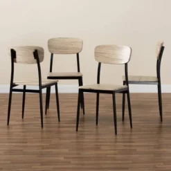 4pc Honore Wood And Metal Dining Chair Set Light Brown/Black - Baxton Studio 14 4pc Honore Wood And Metal Dining Chair Set Light Brown/Black - Baxton Studio -Baxton Studio GUEST 027cee15 274e 4b03 bb15 09863401e059