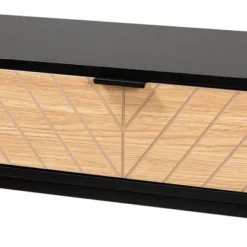 Jacinth Two-Tone Wood And Metal 2 Drawer Console Table Black/Natural Brown - Baxton Studio -Baxton Studio GUEST 02ea8eaf 0696 4aaf b903 081cede8a3a8
