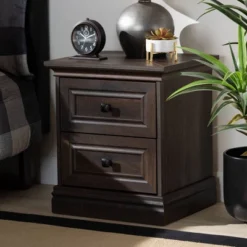 Nolan 2 Drawer Wood Nightstand Brown/Black - Baxton Studio 14 Nolan 2 Drawer Wood Nightstand Brown/Black - Baxton Studio -Baxton Studio GUEST 03002fe3 7ba4 43d0 9a85 701c4000f3a6
