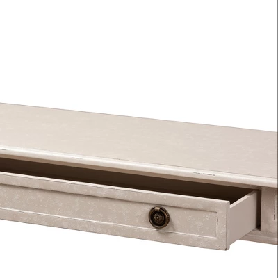 Ariella Whitewashed 1 Drawer Console Table White - Baxton Studio 7 Ariella Whitewashed 1 Drawer Console Table White - Baxton Studio - Image 5