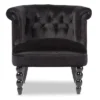 Flax Victorian Style Contemporary Velvet Fabric Upholstered Vanity Accent Chair - Black - Baxton Studio -Baxton Studio GUEST 047b5837 d84e 4643 b556 8f091e5aae50