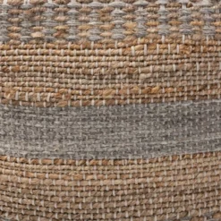 Grange Handwoven Hemp Moroccan Inspired Pouf Ottoman Natural/Gray - Baxton Studio -Baxton Studio GUEST 05b160dc d140 4715 80d2 fb4f45ef1bb0
