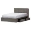 King Rene Modern And Contemporary Fabric 4-Drawer Storage Platform Bed Gray - Baxton Studio -Baxton Studio GUEST 05b7aa56 ddaf 4246 9bba 624598ba339f