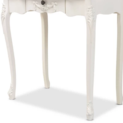 2pc Macsen Wood Vanity Set With Adjustable Mirror White - Baxton Studio 9 2pc Macsen Wood Vanity Set With Adjustable Mirror White - Baxton Studio - Image 7