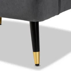 Ellard Velvet Fabric Upholstered Two-Tone Wood Accent Chair Gray/Dark Brown - Baxton Studio 19 Ellard Velvet Fabric Upholstered Two-Tone Wood Accent Chair Gray/Dark Brown - Baxton Studio -Baxton Studio GUEST 067d99af ef63 48d6 a2f5 9029e51256e0