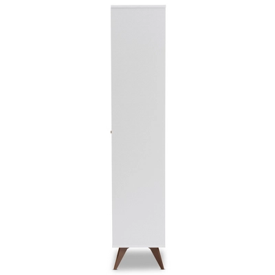 Baxton Studio Serafino And Walnut Finished Wood Wine Cabinet White/Brown - BaxtonStudio 8 Baxton Studio Serafino And Walnut Finished Wood Wine Cabinet White/Brown - BaxtonStudio - Image 6