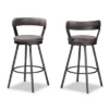 Set Of 2 Arcene Antique Faux Leather Swivel Barstools Gray/Black - Baxton Studio -Baxton Studio GUEST 081d1225 16d0 404f b004 e4826452d26e