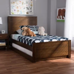 Twin Catalina Modern Classic Mission Style Finished Wood Platform Bed With Trundle - Baxton Studio -Baxton Studio GUEST 08747709 1320 4c91 9bc7 658087b41d3c