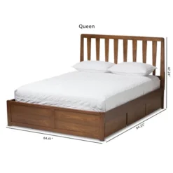 Queen Raurey Modern And Contemporary Walnut Finished Storage Platform Bed Brown - Baxton Studio -Baxton Studio GUEST 08dffa65 d4a8 4bd2 8e1d 83b3cfb64867