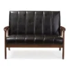 Nikko Mid-Century Modern Scandinavian Style Faux Leather Wooden 2 Seater Loveseat - Baxton Studio -Baxton Studio GUEST 094bf341 ebc8 4e47 b482 60eec69e896c