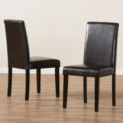 Set Of 2 Mia Modern And Contemporary Faux Leather Upholstered Dining Chairs Dark Brown - Baxton Studio -Baxton Studio GUEST 09c3a81e 6722 4ea1 ab79 2de52c0a8df6