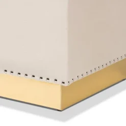 Powell Velvet Fabric Upholstered And PU Leather Ottoman Gold - Baxton Studio -Baxton Studio GUEST 09f9d93f f5a4 4a0a 8695 bb947b77c714