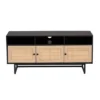 Declan Wood And Natural Rattan 3 Door TV Stand Espresso Brown/Black - Baxton Studio -Baxton Studio GUEST 0a0172ae 18b1 4951 8622 182cd274939a