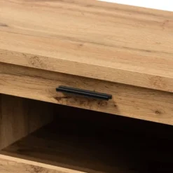 Adelino Wood 2 Drawer TV Stand For TVs Up To 55" Oak Brown/Black - Baxton Studio -Baxton Studio GUEST 0a52794a 06cb 4019 90a6 f72f31cd1d44