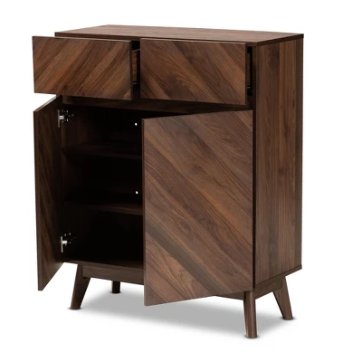 Hartman Wood Shoe Cabinet Walnut Brown - Baxton Studio 10 Hartman Wood Shoe Cabinet Walnut Brown - Baxton Studio - Image 8