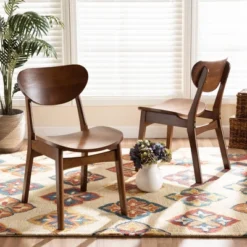 2pc Katya Wood Dining Chair Set Brown - Baxton Studio -Baxton Studio GUEST 0ad67e6e 2d71 488f 8538 aa588d87ffaf