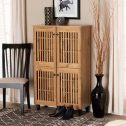 Fernanda Wood 4 Door Storage Cabinet Oak Brown/Black - Baxton Studio 14 Fernanda Wood 4 Door Storage Cabinet Oak Brown/Black - Baxton Studio -Baxton Studio GUEST 0b8e15ee 3856 4a9b ad37 f879ea2e19ee