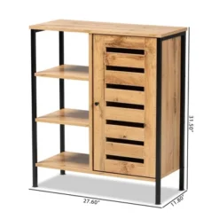 Vander Wood And Metal 1 Door Shoe Storage Cabinet Oak Brown/Black - Baxton Studio 19 Vander Wood And Metal 1 Door Shoe Storage Cabinet Oak Brown/Black - Baxton Studio -Baxton Studio GUEST 0c35755b 1566 4c04 a13d 39b40b36ba64