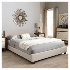 Elizabeth Modern And Contemporary Fabric Upholstered Panel - Stitched Platform Bed - Baxton Studio -Baxton Studio GUEST 0cd40496 91f9 42dc 82a8 9c1ec383423d