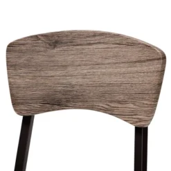 5pc Marcus Metal And Rustic Oak Finished Wood Dining Set Black/Oak - Baxton Studio -Baxton Studio GUEST 0cdffce3 d6d2 4a91 8a57 4f38312db450