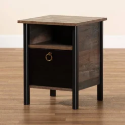 Vaughan Two-Tone Rustic Finished Wood Nightstand Walnut - Baxton Studio 13 Vaughan Two-Tone Rustic Finished Wood Nightstand Walnut - Baxton Studio -Baxton Studio GUEST 0ce80763 d244 4e18 ad69 3be14af8b083