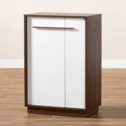 Mette Walnut Finished Wood Shoe Cabinet White - Baxton Studio 12 Mette Walnut Finished Wood Shoe Cabinet White - Baxton Studio -Baxton Studio GUEST 0d429209 4b3a 4c0b b451 f9fd6c2883ac