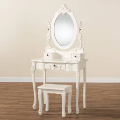 2pc Macsen Wood Vanity Set With Adjustable Mirror White - Baxton Studio 20 2pc Macsen Wood Vanity Set With Adjustable Mirror White - Baxton Studio -Baxton Studio GUEST 0d5cf33c 3f43 4308 90c8 cc4321918467