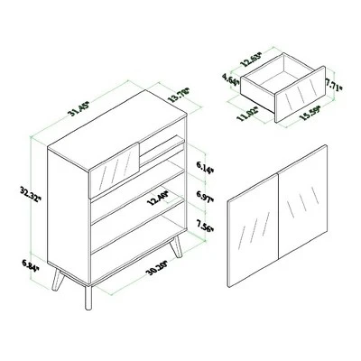 Hartman Wood Shoe Cabinet Walnut Brown - Baxton Studio 5 Hartman Wood Shoe Cabinet Walnut Brown - Baxton Studio - Image 3
