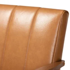 Nikko Mid-Century Faux Leather Upholstered Wood Loveseat Walnut/Brown - Baxton Studio 12 Nikko Mid-Century Faux Leather Upholstered Wood Loveseat Walnut/Brown - Baxton Studio -Baxton Studio GUEST 0dff91cd 4ec2 4324 b13b 00b4cbc41162