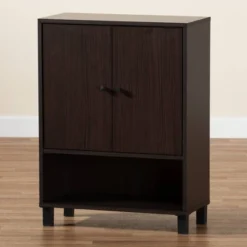 Rossin Modern Wood 2 Door Entryway Shoe Cabinet - Baxton Studio -Baxton Studio GUEST 0e4b30dd cc0e 46e9 ae7d 9c7af14a4da9