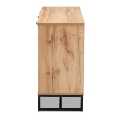 Reid Wood & Metal 3 Drawer Sideboard Buffet Oak/Black - Baxton Studio -Baxton Studio GUEST 0e9effe5 c294 41bf 8121 e45bca6c46aa