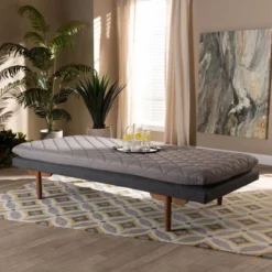 Twin Two Marit Tone Upholstered Wood Daybed Gray/Walnut - Baxton Studio 13 Twin Two Marit Tone Upholstered Wood Daybed Gray/Walnut - Baxton Studio -Baxton Studio GUEST 0f485e95 c9fa 4b1d 91e8 05e7ff82f68d