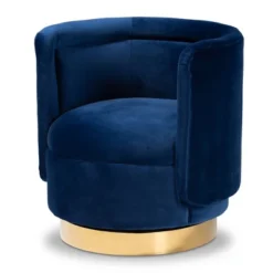 Saffi Velvet Upholstered Swivel Accent Chair - Baxton Studio -Baxton Studio GUEST 0fa179ef a130 432d b80d 9c4f65d81109