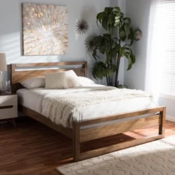 King Torino Mid Century Modern Solid Wood Open Frame Style Platform Bed Brown - Baxton Studio 13 King Torino Mid Century Modern Solid Wood Open Frame Style Platform Bed Brown - Baxton Studio -Baxton Studio GUEST 0ff61de2 bb3a 427b ad01 a8a70220179f