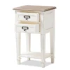 Dauphine 2 Drawer Provincial Style Oak And Distressed Finish Wood Nightstand White - Baxton Studio -Baxton Studio GUEST 1035f141 a414 4fc4 8663 5a63bc4ea3eb