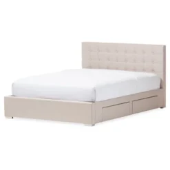 Queen Rene Modern And Contemporary Fabric 4 Drawer Storage Platform Bed - Baxton Studio -Baxton Studio GUEST 10bf9d19 e921 4283 99de 70f6e5dac768