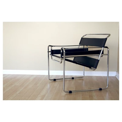 Jericho Leather Accent Chair Black - Baxton Studio 5 Jericho Leather Accent Chair Black - Baxton Studio - Image 3