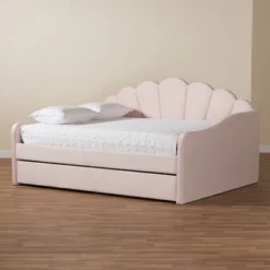 Queen Timila Velvet Fabric Upholstered Daybed With Trundle Light Pink - Baxton Studio 24 Queen Timila Velvet Fabric Upholstered Daybed With Trundle Light Pink - Baxton Studio -Baxton Studio GUEST 11b68952 7945 4b69 b45a 79c80773a124