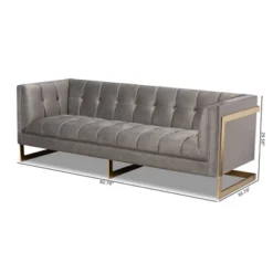 Ambra Velvet Sofa - Baxton Studio -Baxton Studio GUEST 11eb148f 8fba 43e5 a68c b83310eba883