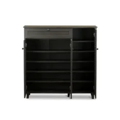 Pocillo Wood Shoe Storage Cabinet Dark Brown - Baxton Studio -Baxton Studio GUEST 1245677f 8da0 478b abbe 1c8bdda9ee36