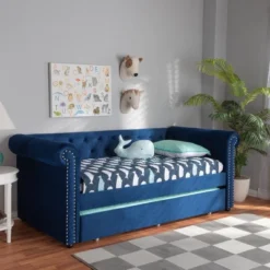 Mabelle Daybed With Trundle - Baxton Studio -Baxton Studio GUEST 12f68609 ea64 49c6 ba99 62f3b2a2fdef