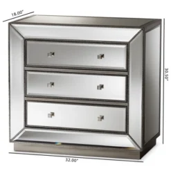 Edeline Hollywood Regency Glamour Style Mirrored 3 Drawer Chest Baxton Studio 11 Edeline Hollywood Regency Glamour Style Mirrored 3 Drawer Chest Baxton Studio -Baxton Studio GUEST 134b4bb9 2f89 46b7 b8b1 310f48aab483